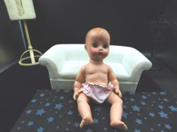 nurser 50s blue check nude